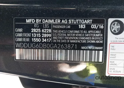 2016 Mercedes-Benz S 550 Plug-In Hybrid из США, поврежденный, VIN WDDUG6DB0GA263871